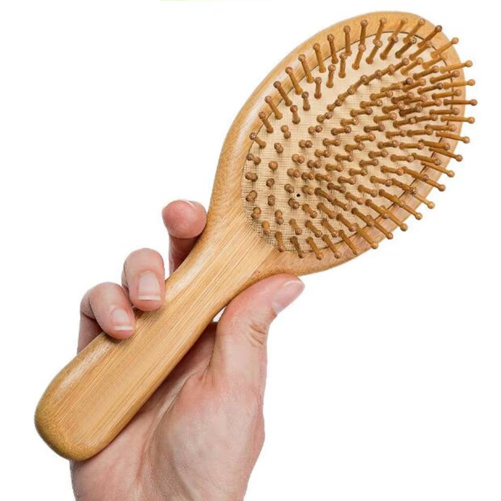 1PC Wood Comb Professional Healthy Paddle Cushion Hair Loss Massage Brush Hairbrush Comb Scalp Hair Care Healthy Bamboo Comb