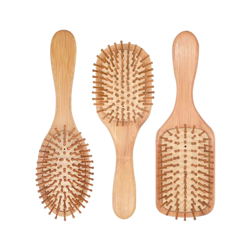 1PC Wood Comb Professional Healthy Paddle Cushion Hair Loss Massage Brush Hairbrush Comb Scalp Hair Care Healthy Bamboo Comb